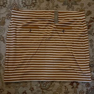 J. Crew Tan and White Striped Mini Skirt